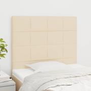 vidaXL Sänggavel creme 80x5x118/128 cm tyg