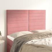 vidaXL Sänggavel rosa 144x5x118/128 cm sammet