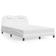vidaXL Bed "Viana" with Mattress White 120x200 cm Faux Leather