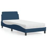vidaXL Bed with Mattress "Dover" Blue 80x200 cm Fabric