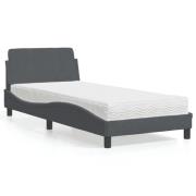 vidaXL Bed with Mattress "Dover" Dark Grey 80x200 cm Velvet