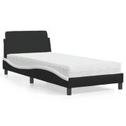 vidaXL Bed with Mattress "Dover" Black and White 90x190 cm Faux Leathe...