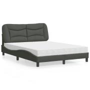 vidaXL Bed with Mattress "Hvar" Dark Grey 120x200 cm Fabric