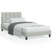 vidaXL Bed with Mattress "Hanko" Light Grey 100x200 cm Velvet