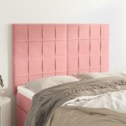 vidaXL Sänggavel rosa 144x5x118/128 cm sammet