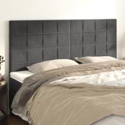 vidaXL Sänggavel mörkgrå 180x5x118/128 cm sammet
