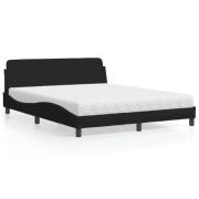 vidaXL Bed with Mattress "Dover" Black 160x200 cm Fabric