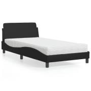 vidaXL Bed with Mattress "Dover" Black 100x200 cm Faux Leather