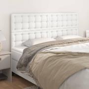 vidaXL Sänggavel vit 200x5x118/128 cm konstläder