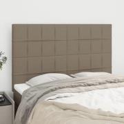 vidaXL Sänggavel taupe 144x5x118/128 cm tyg