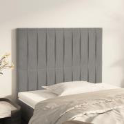 vidaXL Sänggavel ljusgrå 90x5x118/128 cm sammet