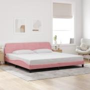 vidaXL Bed Frame "Dover" Pink 200x200 cm Velvet