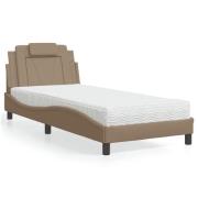 vidaXL Bed "Viana" with Mattress Cappuccino 80x200 cm Faux Leather