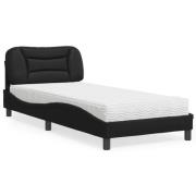 vidaXL Bed with Mattress "Hvar" Black 90x190 cm Faux Leather