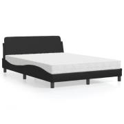 vidaXL Bed with Mattress "Dover" Black 140x200 cm Faux Leather