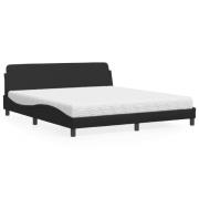 vidaXL Bed with Mattress "Dover" Black 180x200 cm Faux Leather