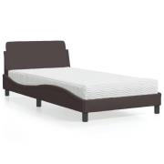 vidaXL Bed with Mattress "Dover" Dark Brown 100x200 cm Fabric