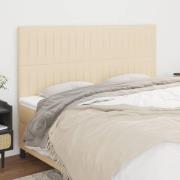 vidaXL Sänggavel creme 180x5x118/128 cm tyg