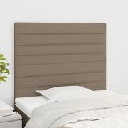 vidaXL Sänggavel taupe 100x5x118/128 cm tyg