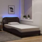 vidaXL Bed Frame with LED without Mattress "Hvar" Dark Brown 100x200 c...
