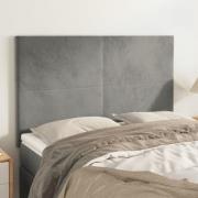 vidaXL Sänggavel ljusgrå 144x5x118/128 cm sammet