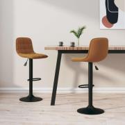 vidaXL Barstolar 2 st brun sammet