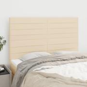 vidaXL Sänggavel creme 144x5x118/128 cm tyg
