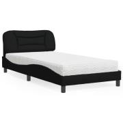 vidaXL Bed with Mattress "Hvar" Black 100x200 cm Fabric