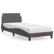 vidaXL Bed with Mattress "Dover" Grey 80x200 cm Faux Leather
