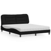 vidaXL Bed with Mattress "Hvar" Black 160x200 cm Fabric