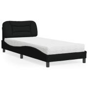 vidaXL Bed with Mattress "Hvar" Black 90x200 cm Fabric