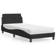 vidaXL Bed with Mattress "Dover" Black 80x200 cm Velvet
