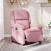 vidaXL Elektrisk reclinerfåtölj rosa sammet