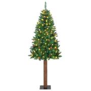 vidaXL Smal julgran med 300 LED-lampor Grön 180 cm PVC och solid furu
