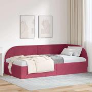 vidaXL Hörn Sängram med huvudgavel Vinröd 80 cm x 200 cm Sammet