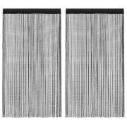 vidaXL Trådgardiner 2 st 140x250 cm svart