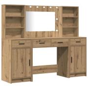 vidaXL Skrivbordsset med låda 3 pcs artisan ek 78.5 x 41 x 135 cm