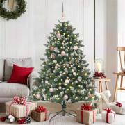 vidaXL Konstgjord julgran med 150 LED-lampor Grön 105 x 105 x 150 cm