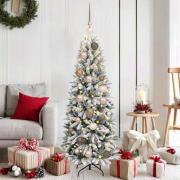 vidaXL Konstgjord julgran Vit 53 x 53 x 120 cm PVC, Plast, Stål och PE