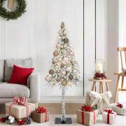 vidaXL Julgran med 150 LED-lampor med stativ Vit 120 cm PE och Stål