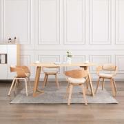 vidaXL Matstolar 4 st böjträ och konstläder