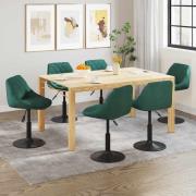 vidaXL Matstolar 6 st mörkgrön sammet