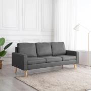 vidaXL 3-sitssoffa tyg ljusgrå