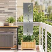 vidaXL Trädgårds integritetsskärm Silver 32 x 140 cm Galvaniserat stål