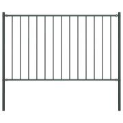 vidaXL Staketpanel med stolpar pulverlackerat stål 1,81x0,75 m antraci...