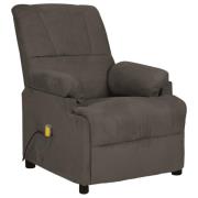 vidaXL Massagefåtölj mörkgrå mikrofibertyg