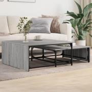 vidaXL Satsbord 2 st grå sonoma konstruerat trä och metall