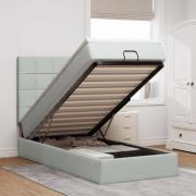 vidaXL Ottoman sängram med madrasser ljusgrå 90x190 cm sammet