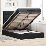 vidaXL Ottoman sängram med madrasser svart 120x190 cm sammet