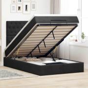 vidaXL Ottoman sängram med madrasser svart 120x190 cm sammet